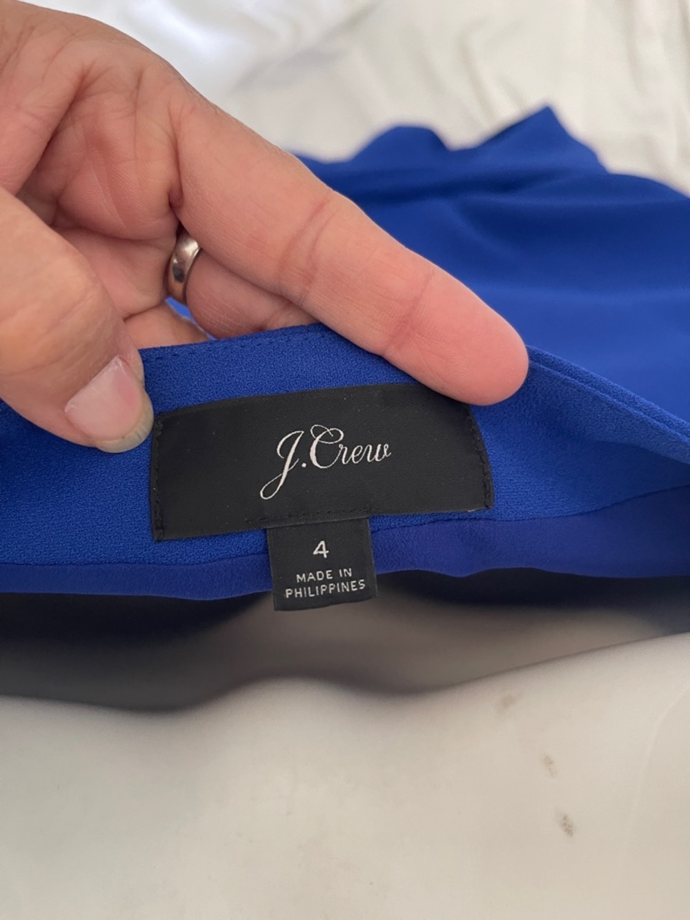 J. Crew Cobalt Blue Faux-Wrap Midi Dress with Side Tie - Picture 2 of 16